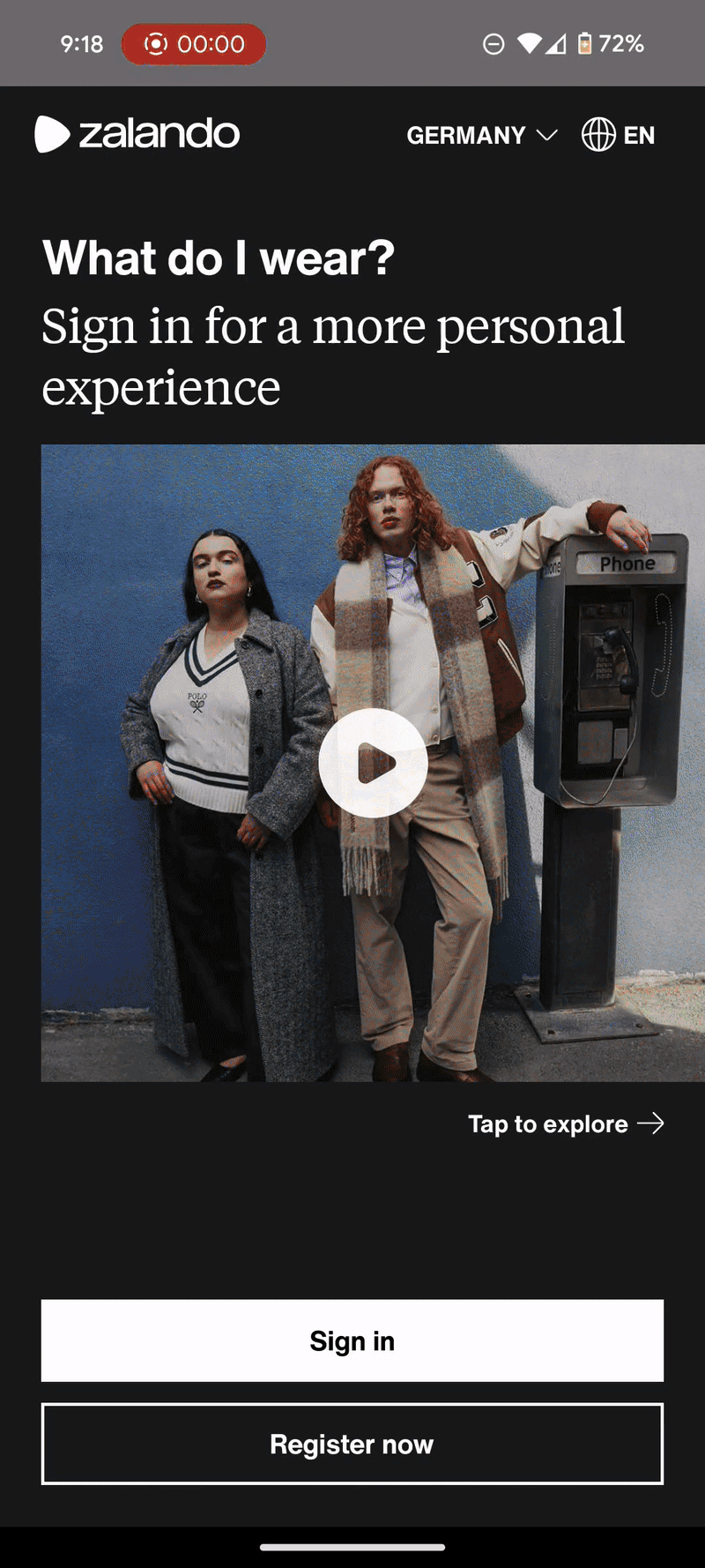 Zalando app screenshot
